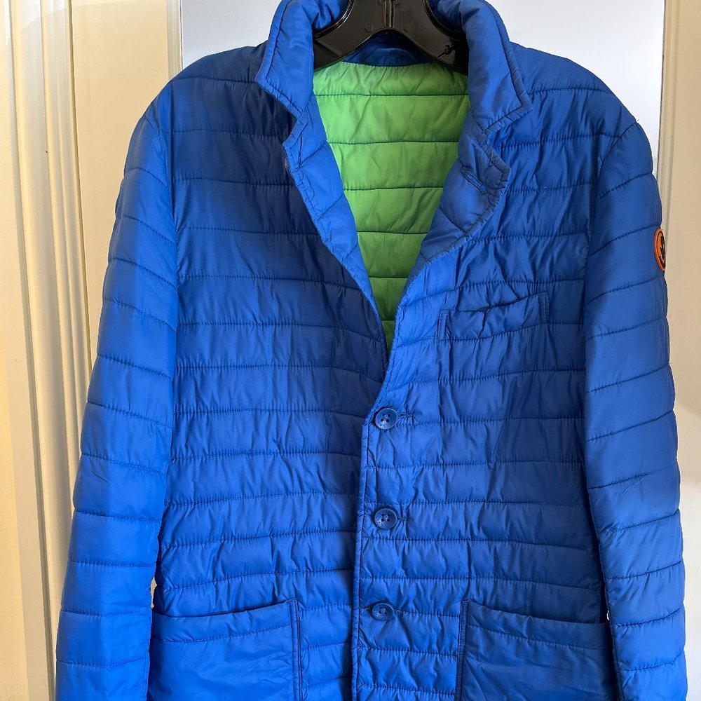 Save The Duck Ultra Light Jacket Vegan Down Quilted Coat Blue Puffer, M, Unisex